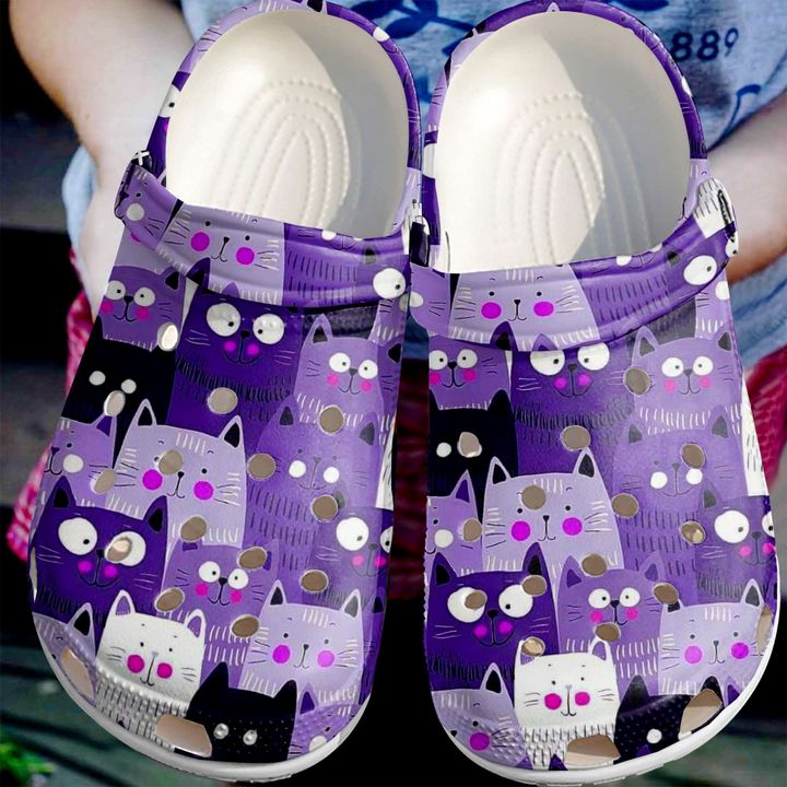 Cat Purple Crocs Clog Shoes 2 Cat Purple Crocs Clog Shoes
