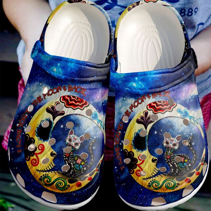 Cat Skull Black Crocs Clog Shoes