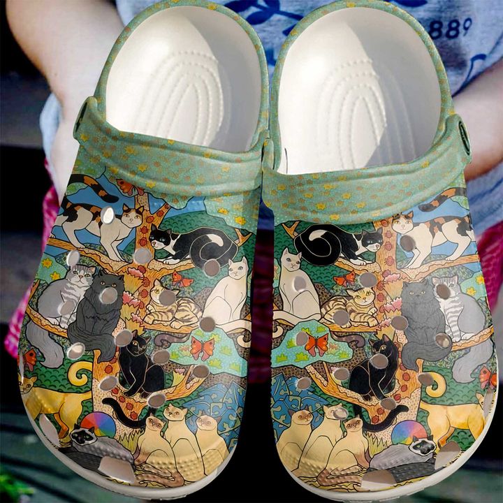 Cat Tree Of Cats Crocs Clog Shoes
