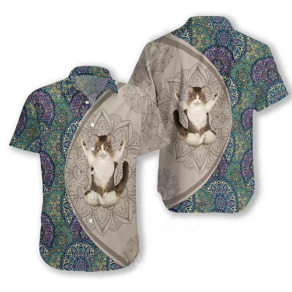 Cat Yoga Hawaiian shirts