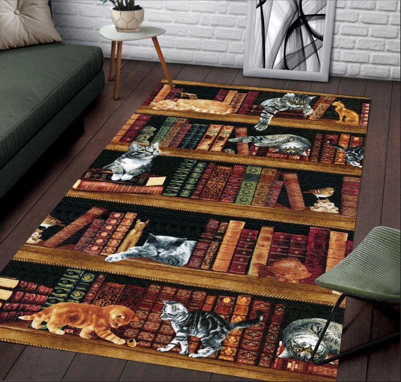 Cats And Books Rectangle Limited Edition Rug 2 Cats And Books Rectangle Limited Edition Rug