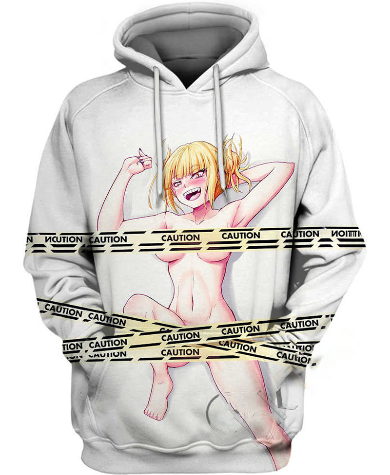 Caution Ahegao Hoodie 3D