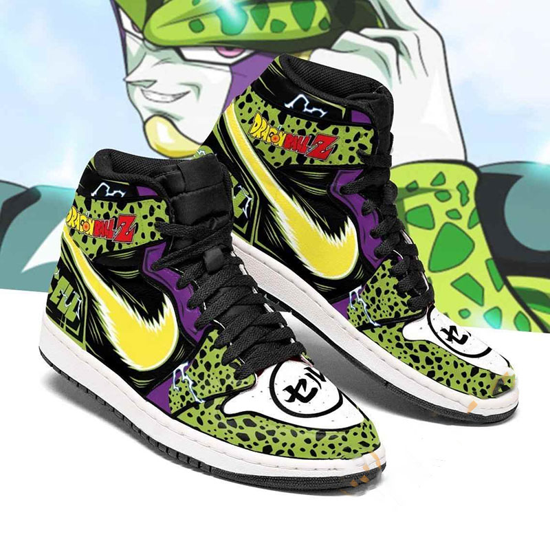 Cell Dragon Ball Z Anime Sneakers Air Jordan Shoes