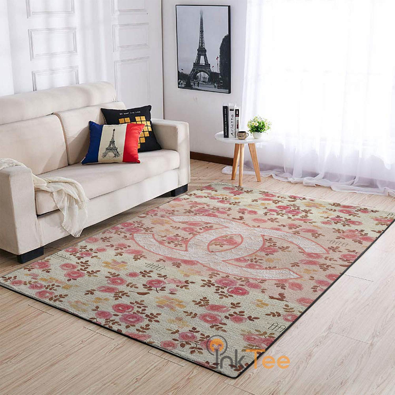 Chanel Roses Area Rug