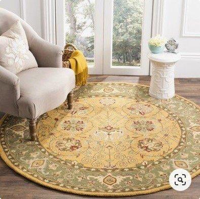 Charlton Home Dunbar Handtufted Wool Multicolor Limited Edition Round Rug 1 Charlton Home Dunbar Handtufted Wool Multicolor Limited Edition Round Rug