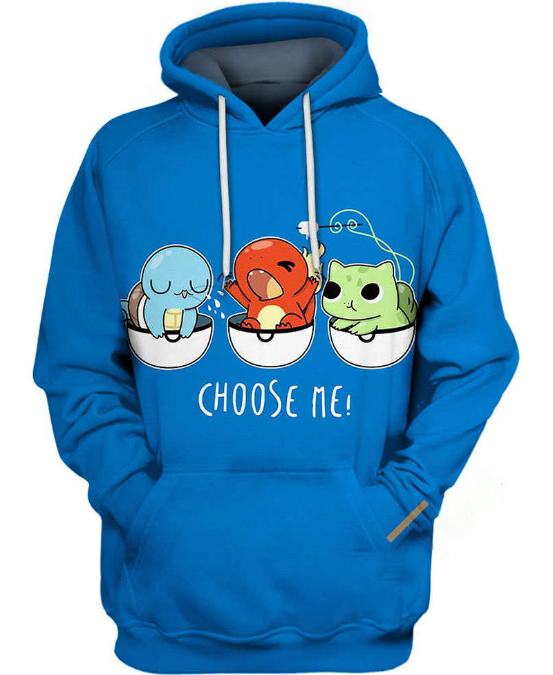 Charmander Squirtle Bulbasaur Hoodie 3D 6 Charmander Squirtle Bulbasaur Hoodie 3D