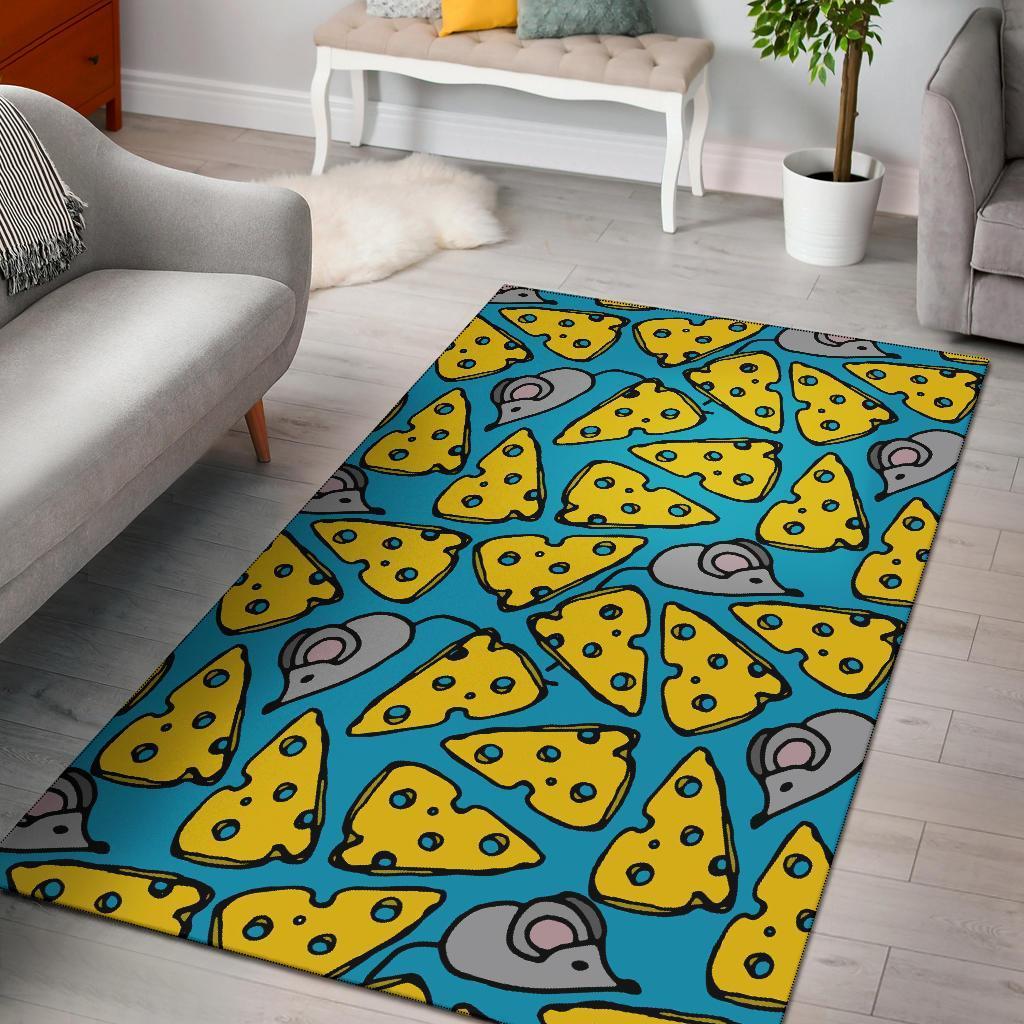 Cute Cheese Mouse Seamless Pattern Limited Edition Rug