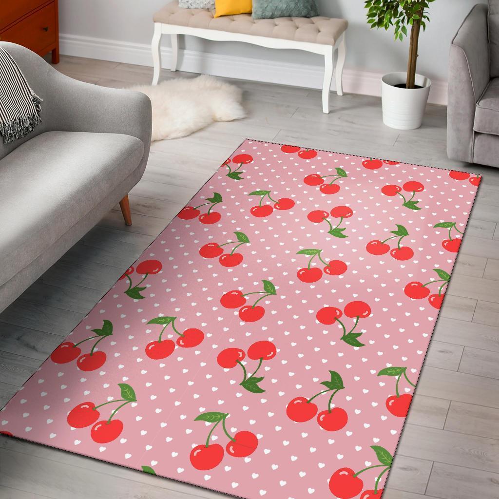 Cherry Heart Dot Pattern Print Area Limited Edition Rug 4 Cherry Heart Dot Pattern Print Area Limited Edition Rug