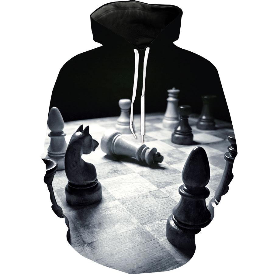 Chess Epic Black And White Chess Hoodie 3D