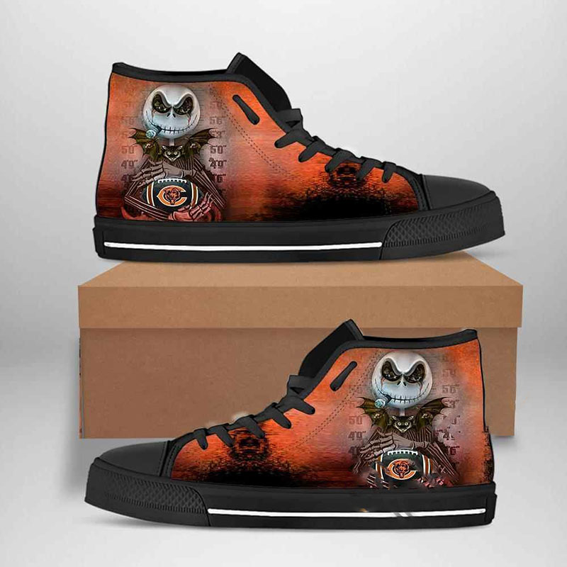 Chicago Bears Nfl Football Jack Skellington High Top Shoes