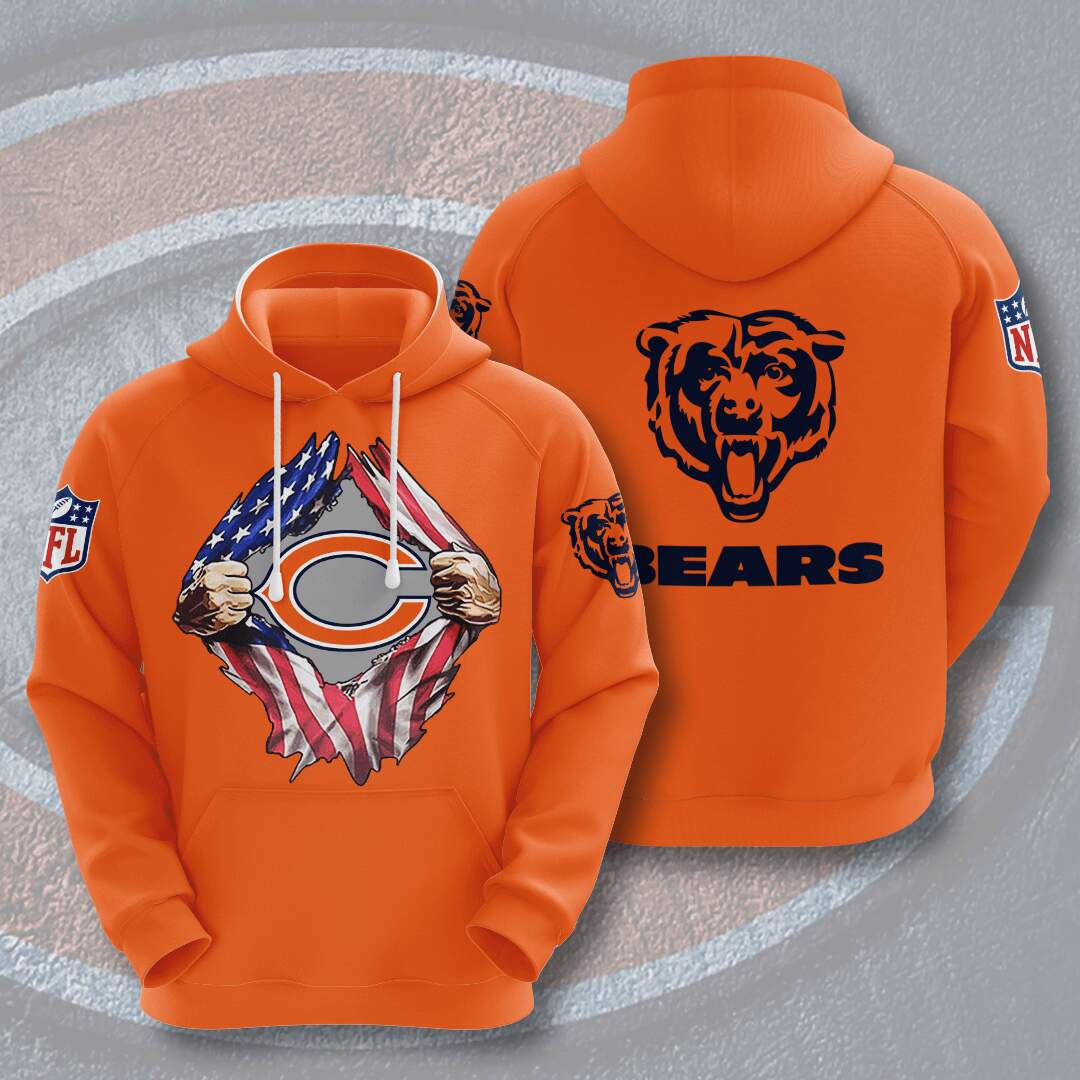 Chicago Bears Custom Hoodie 3D 3 Chicago Bears Custom Hoodie 3D