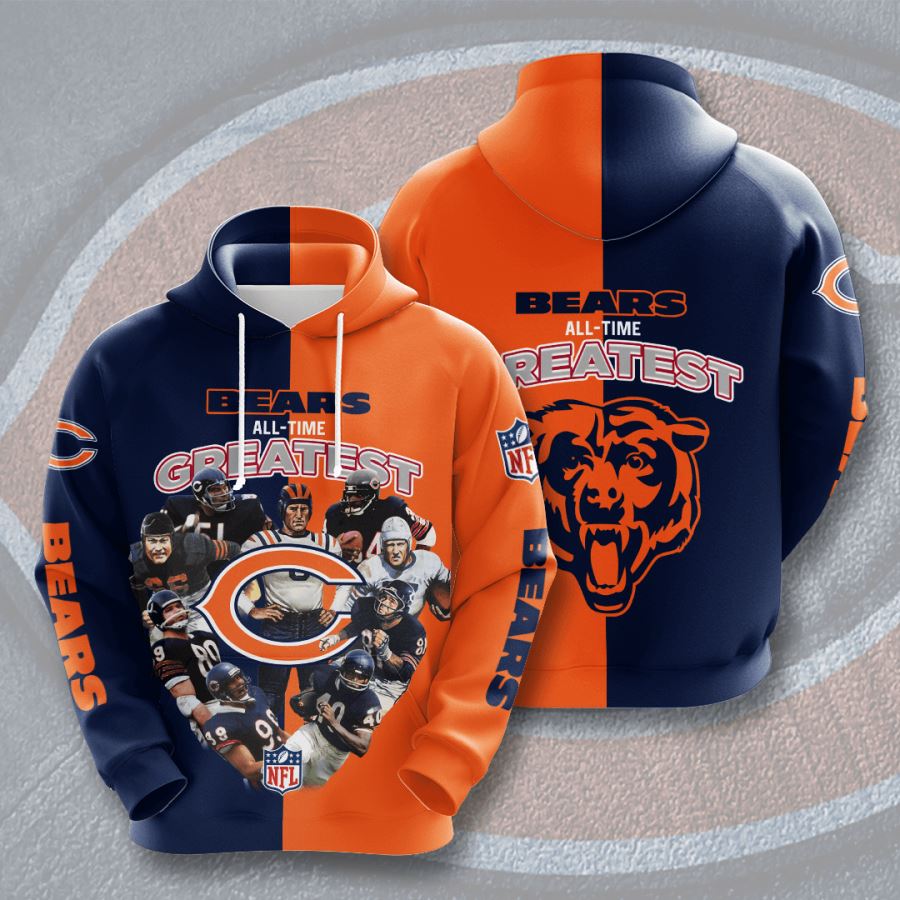 Chicago Bears Custom Hoodie 3D 10 Chicago Bears Custom Hoodie 3D