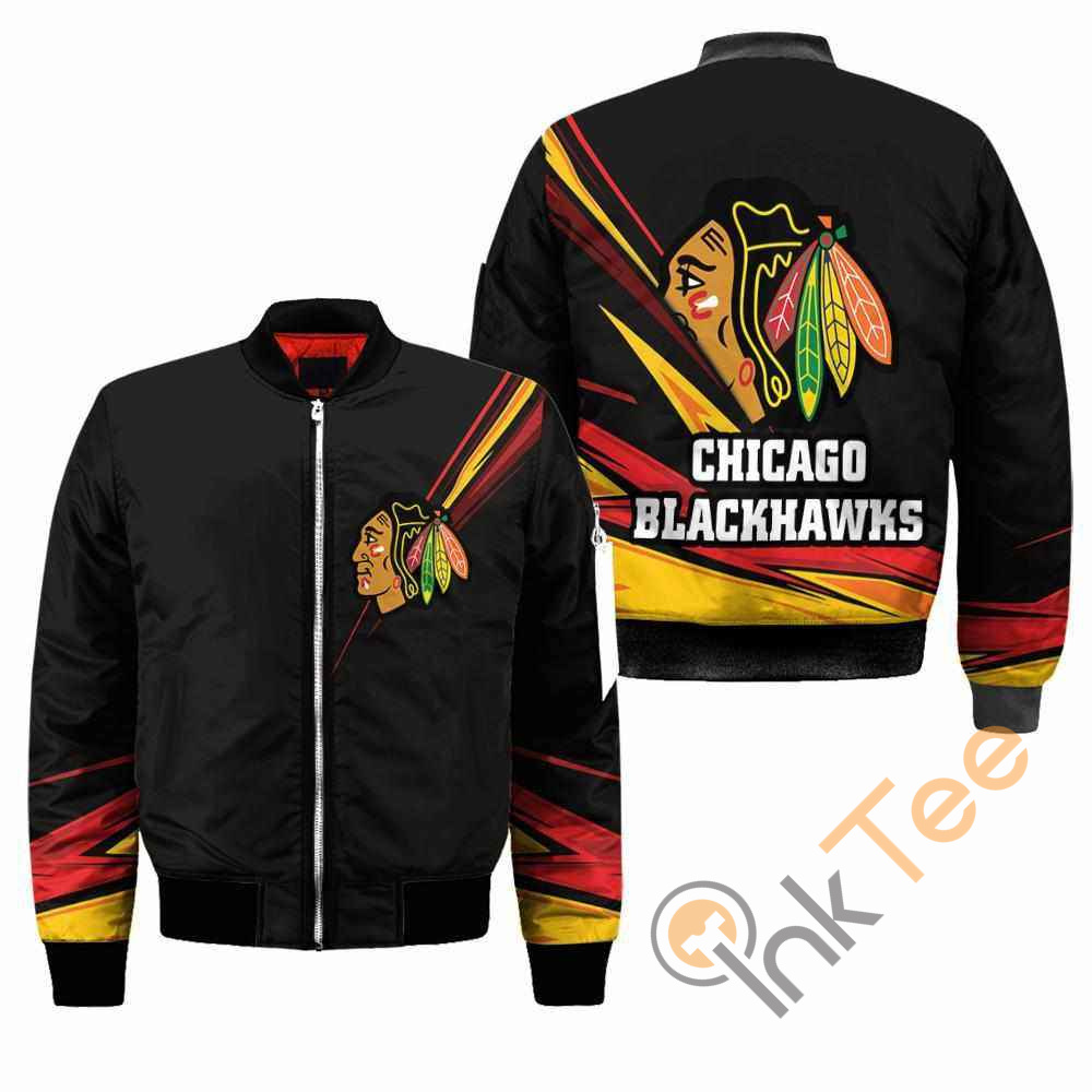 Chicago Blackhawks NHL Black Apparel Best Christmas Gift For Fans Bomber Jacket