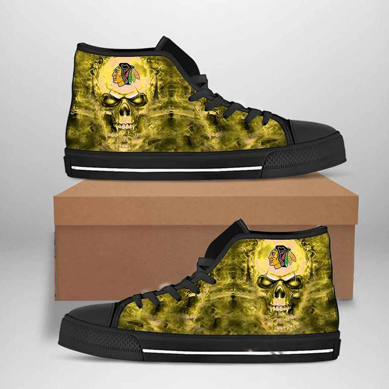 Chicago Blackhawks NHL Hockey High Top Shoes 2 Chicago Blackhawks NHL Hockey High Top Shoes