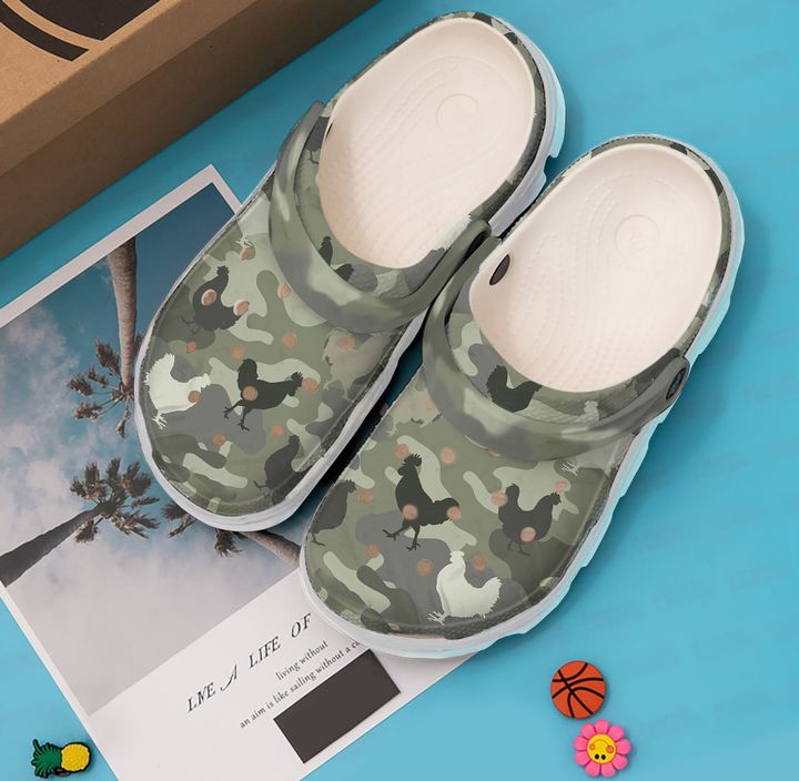 Chicken Camo Crocs Clog Shoes