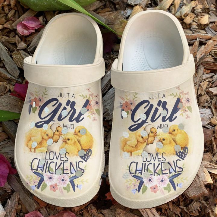 Chicken Just A Girl Who Loves Crocs Clog Shoes