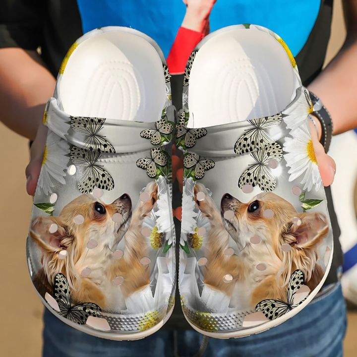 Chihuahua Daisy Crocs Clog Shoes