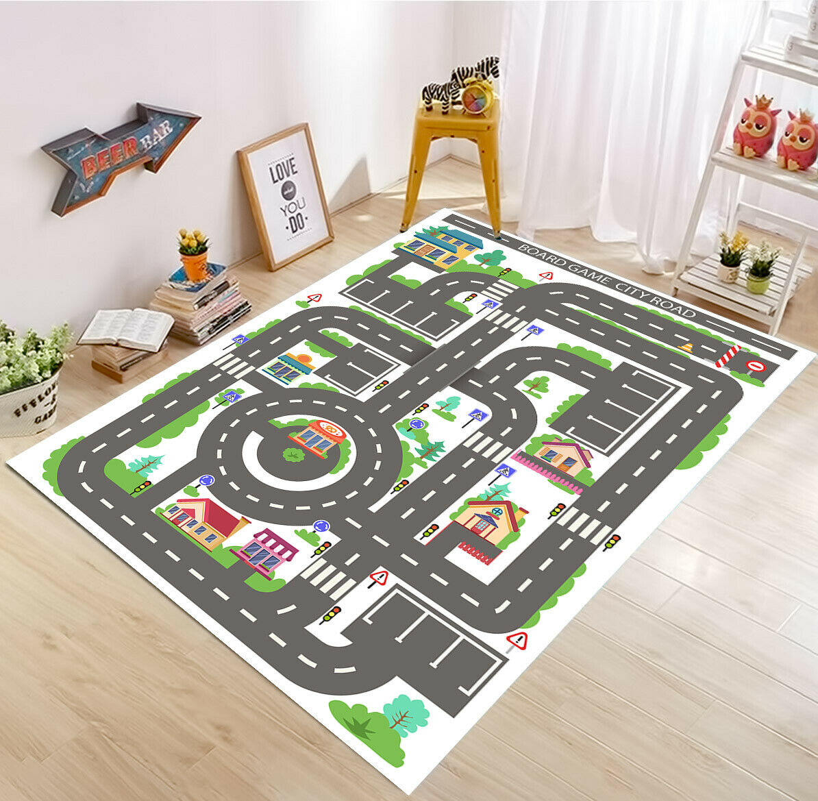 Children Board Game City Road Maze Highway Playmat Rug 5 Children Board Game City Road Maze Highway Playmat Rug