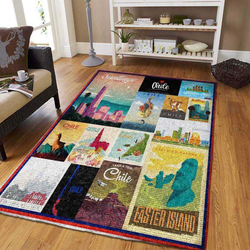 Retro Chile Landmarks Limited Edition Rug