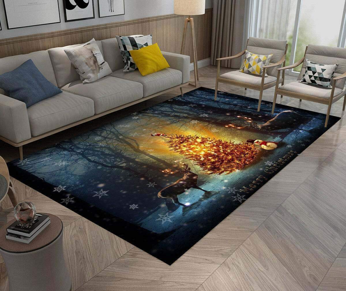 Shining Christmas Tree & Reindeer Area Limited Edition Rug