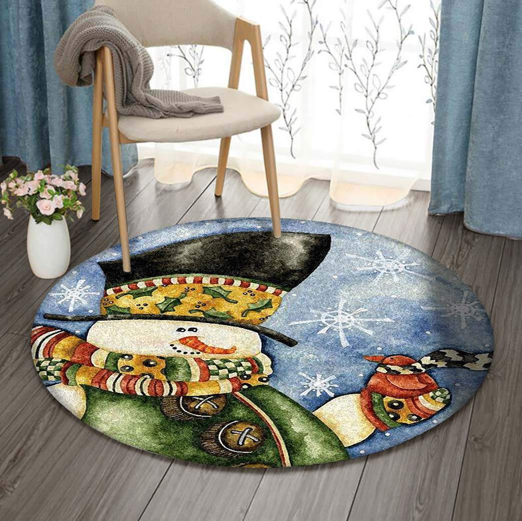Christmas Snowman Limited Edition Round Rug 4 Christmas Snowman Limited Edition Round Rug