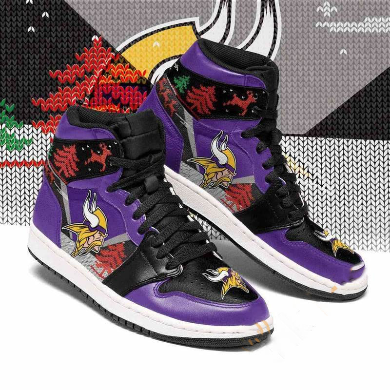 Christmas Minnesota Vikings Nfl Custom Air Jordan Shoes 2 Christmas Minnesota Vikings Nfl Custom Air Jordan Shoes