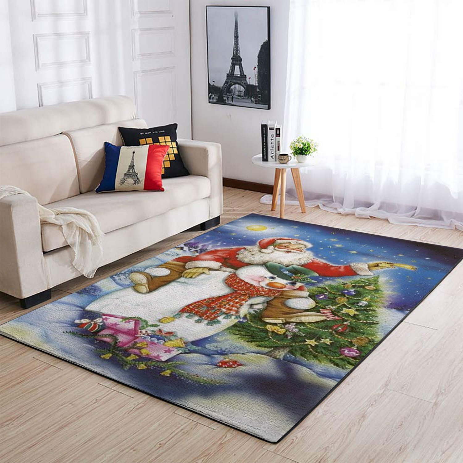 Christmas: Santa Claus & Snowman Area Limited Edition Rug