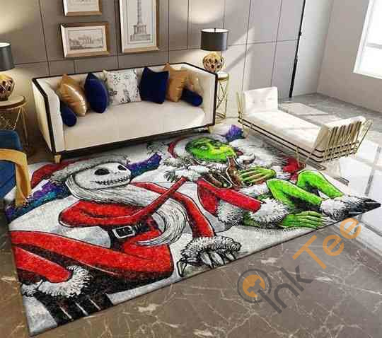 Christmas Santa Jack Skellington Grinch Area Rug 2 Christmas Santa Jack Skellington Grinch Area Rug