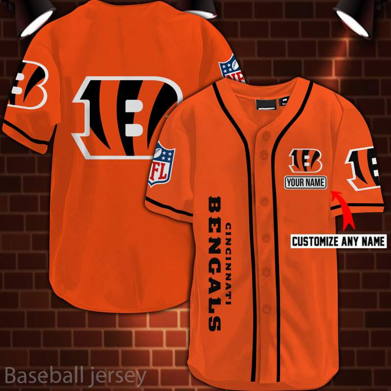 Cincinnati Bengals Nfl 3d Digital Printed Personalized Logo Baseball Jersey