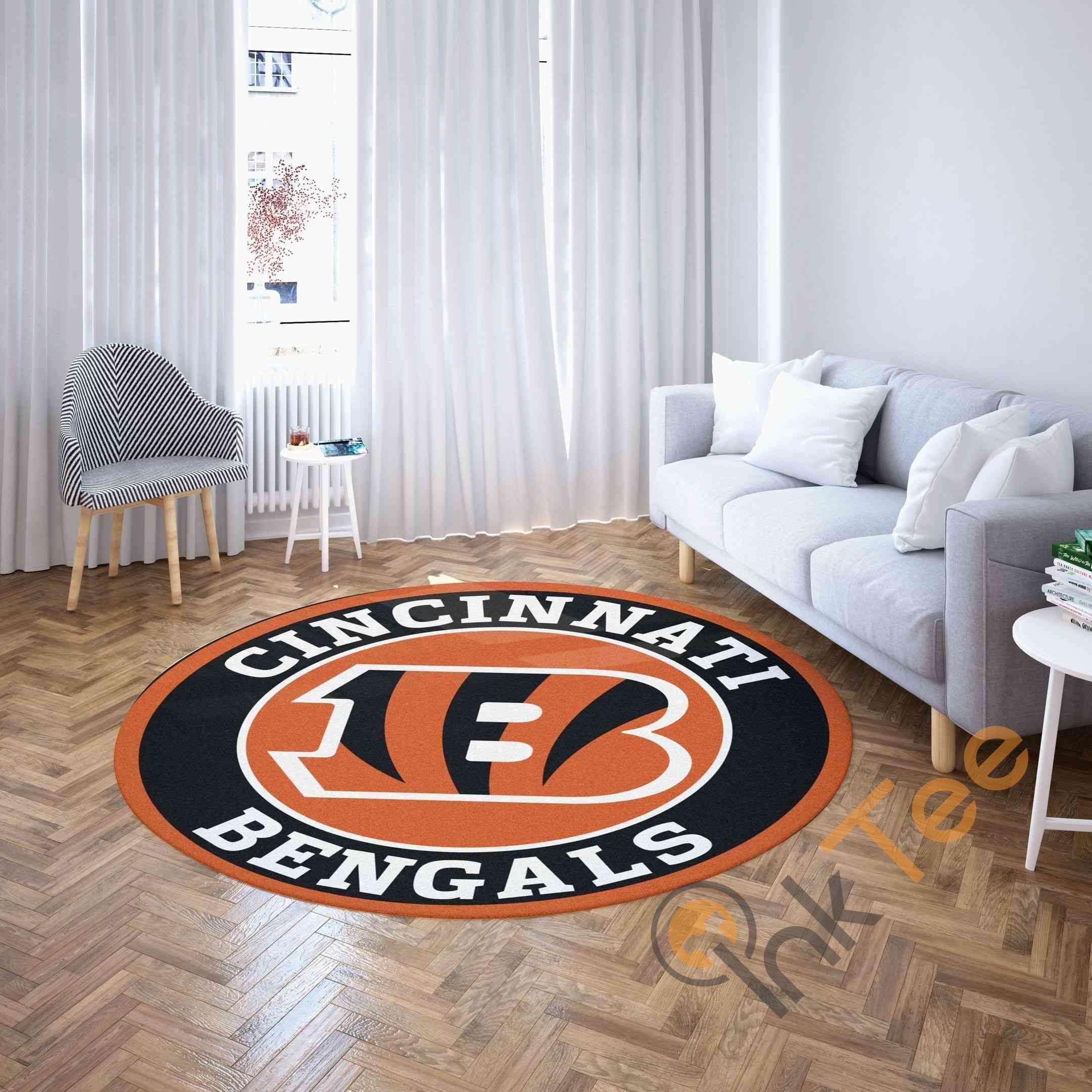 Cincinnati Bengals Round NFL Football Rug