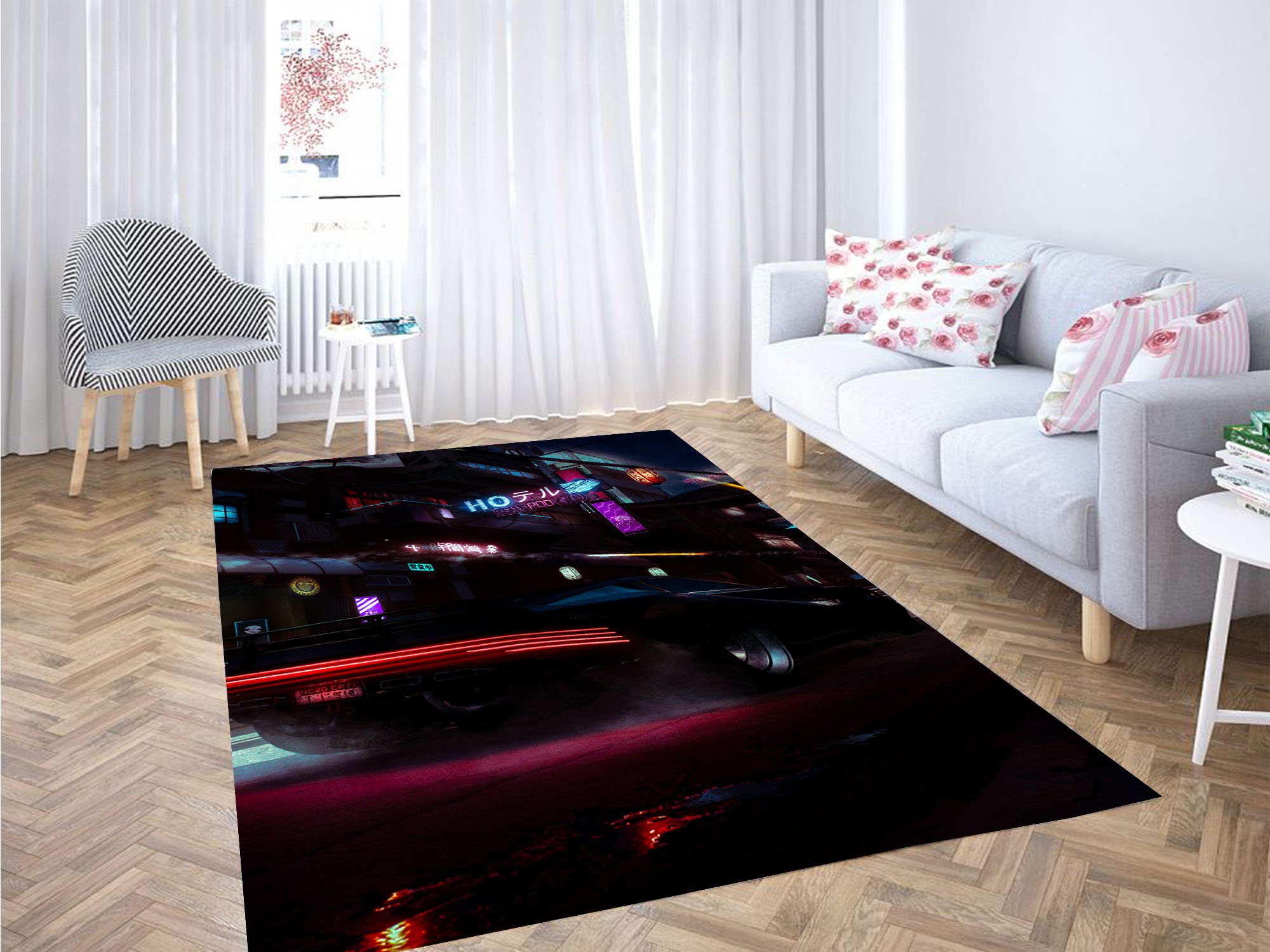 City Night Cyberpunk 2077 Carpet Rug 1 City Night Cyberpunk 2077 Carpet Rug