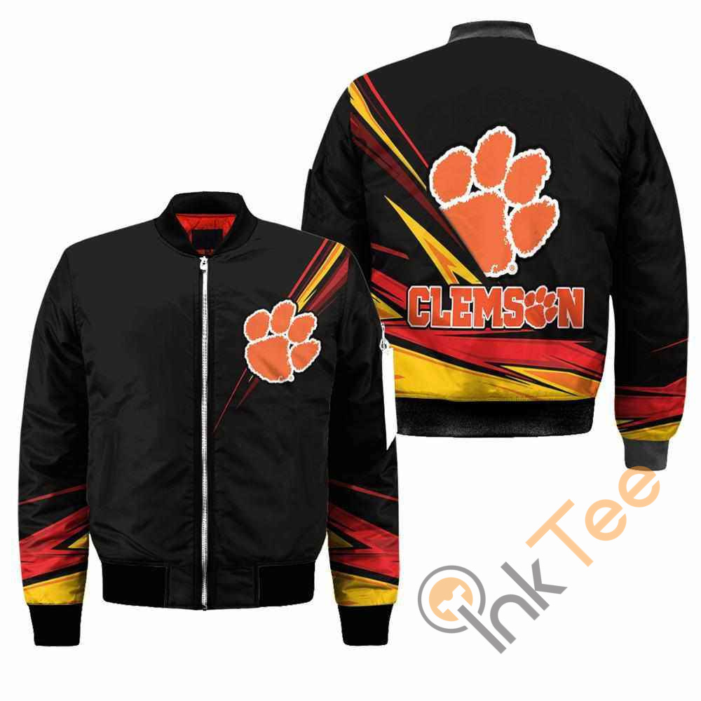 Clemson Tigers NCAA Black Apparel Best Christmas Gift For Fans Bomber Jacket 3 Clemson Tigers NCAA Black Apparel Best Christmas Gift For Fans Bomber Jacket