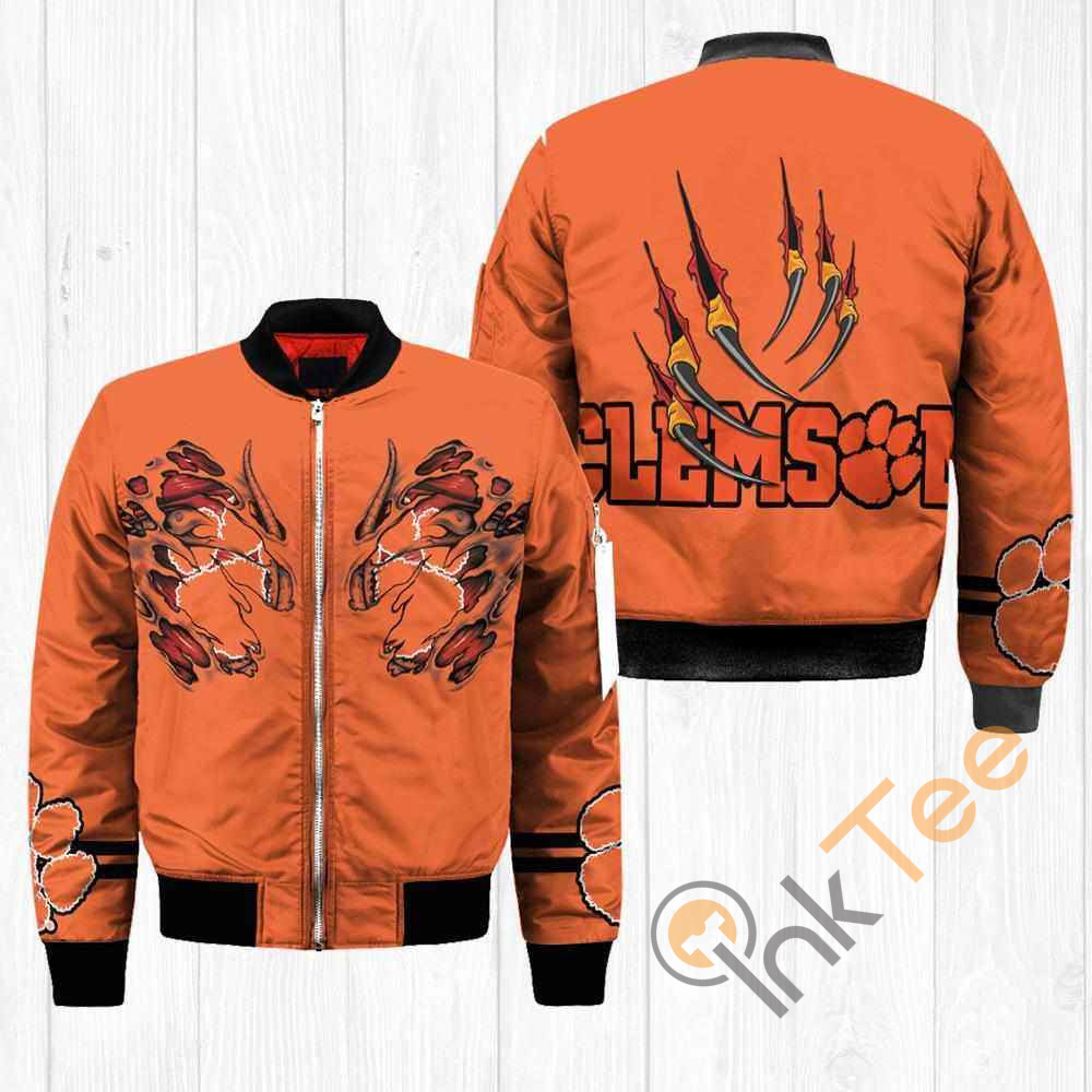 Clemson Tigers NCAA Claws Apparel Best Christmas Gift For Fans Bomber Jacket