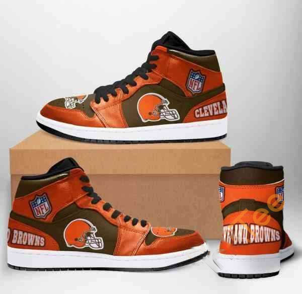 Cleveland Browns Nfl Football Custom Air Jordan Shoes 4 Cleveland Browns Nfl Football Custom Air Jordan Shoes