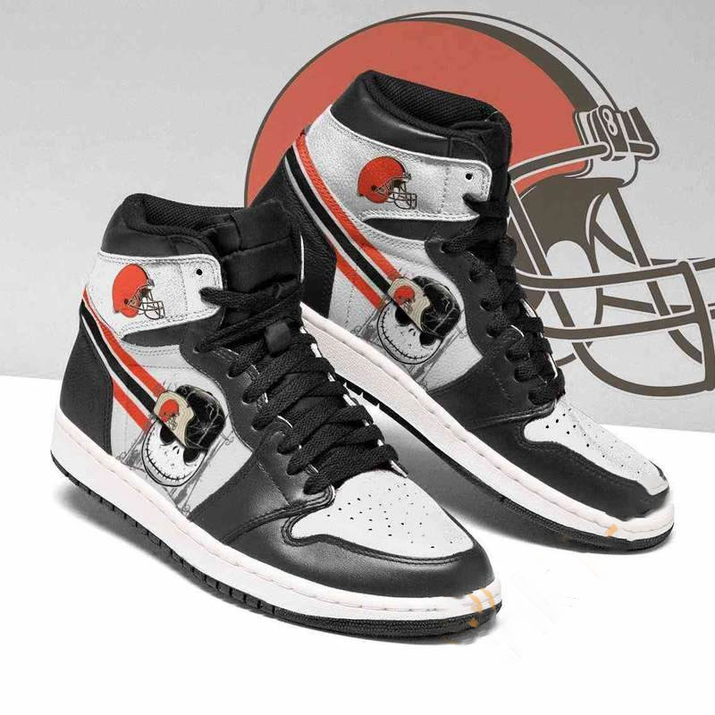 Cleveland Browns Nfl Football Jack Skellington Custom Air Jordan Shoes