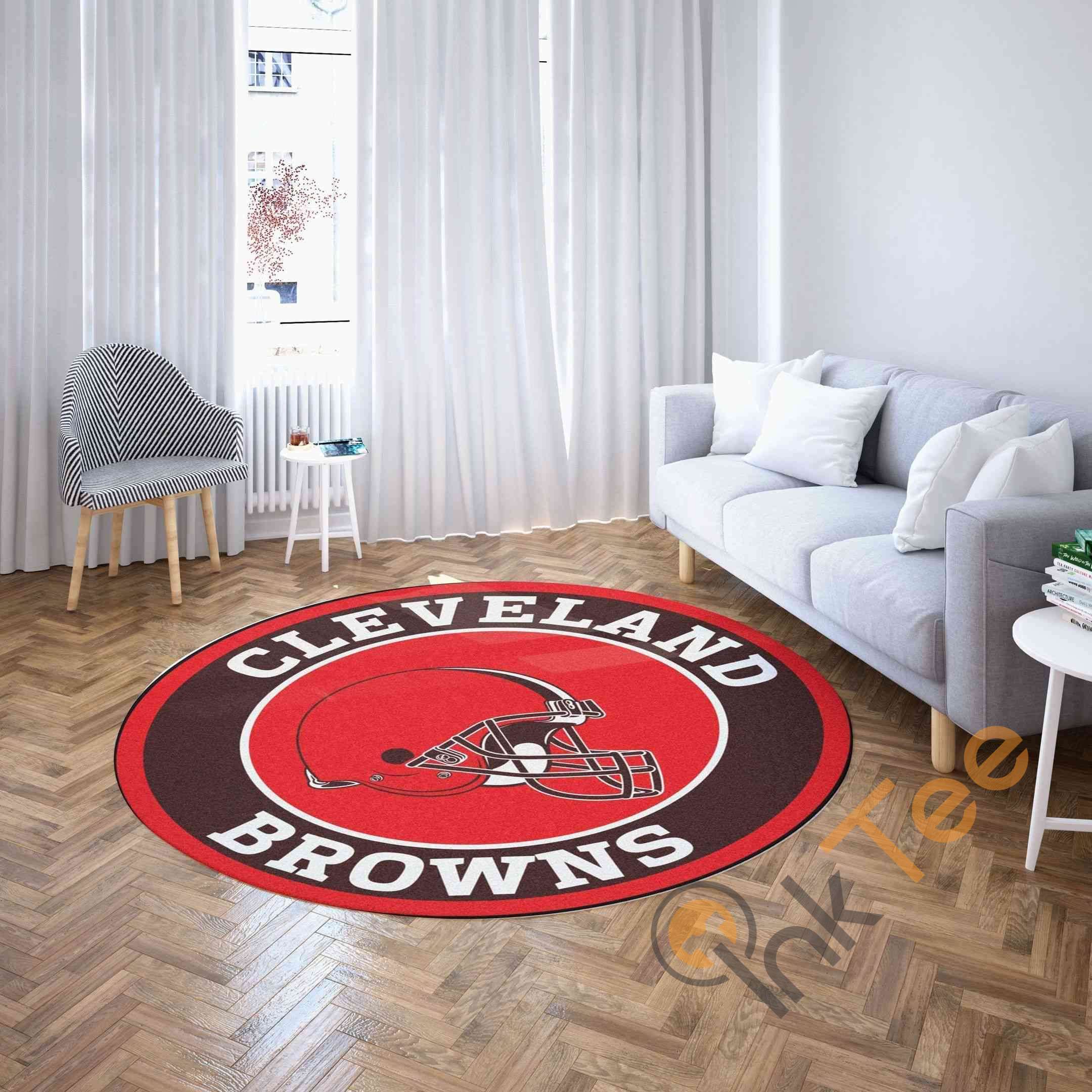 Cleveland Browns Round NFL Football Rug