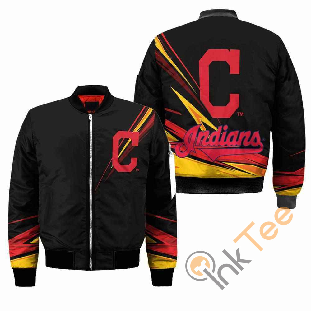 Cleveland Indians MLB Black Apparel Best Christmas Gift For Fans Bomber Jacket