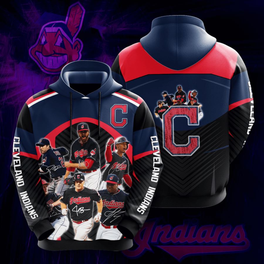 Cleveland Indians Custom Hoodie 3D 11 Cleveland Indians Custom Hoodie 3D