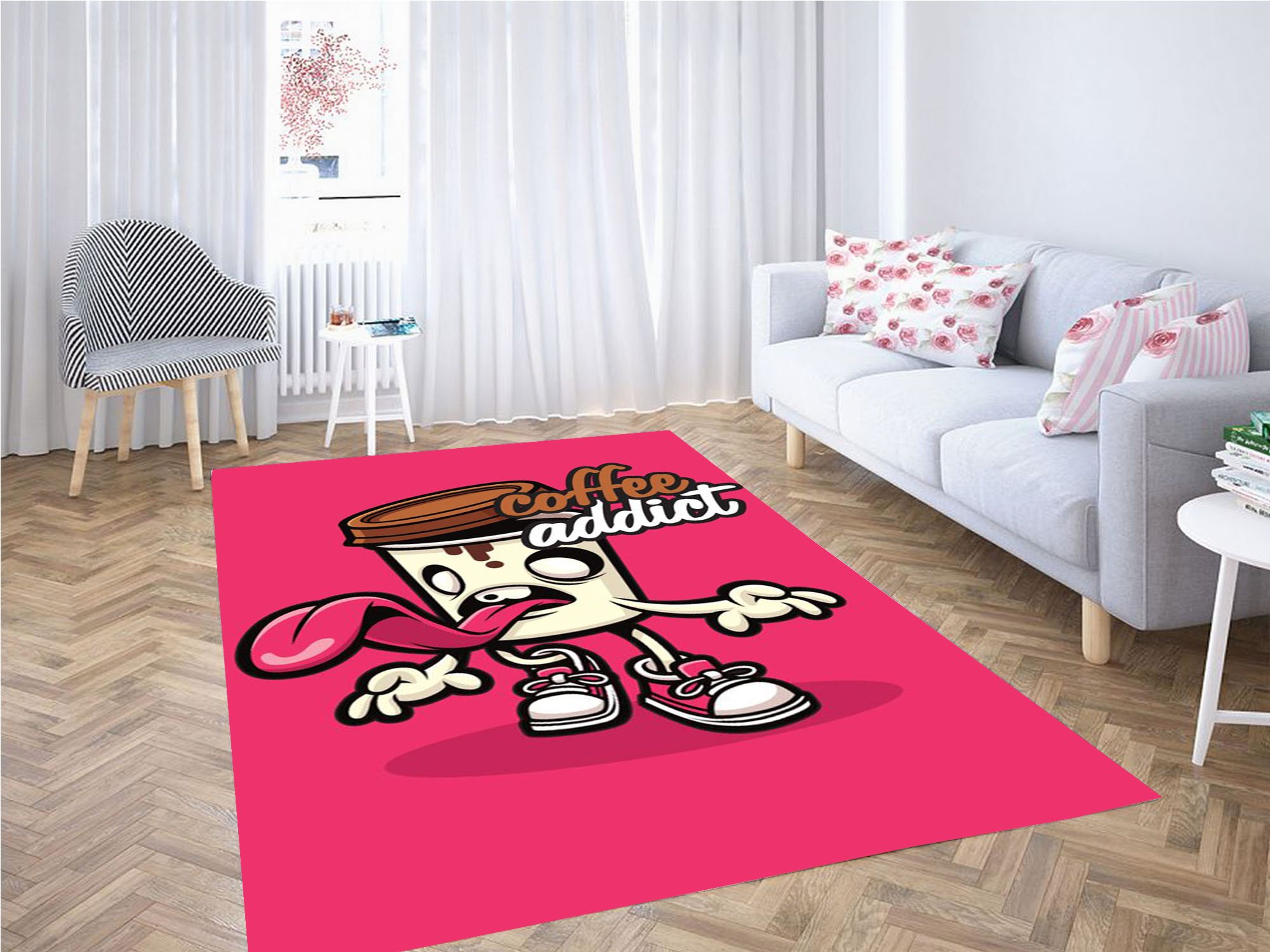 Coffe Cartoon Wallpaper Carpet Rug 1 Coffe Cartoon Wallpaper Carpet Rug