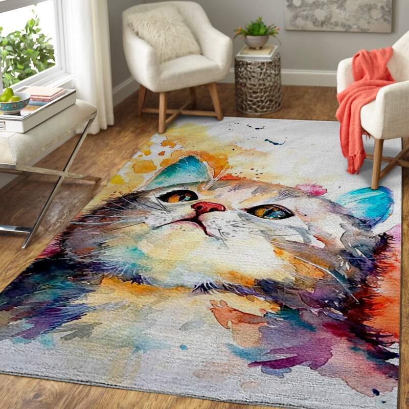 Colorful Curiosity Cat Area Limited Edition Rug 8 Colorful Curiosity Cat Area Limited Edition Rug