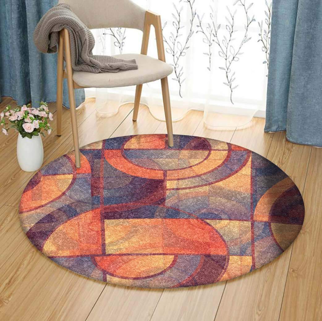Colorful Geometric Limited Edition Round Rug