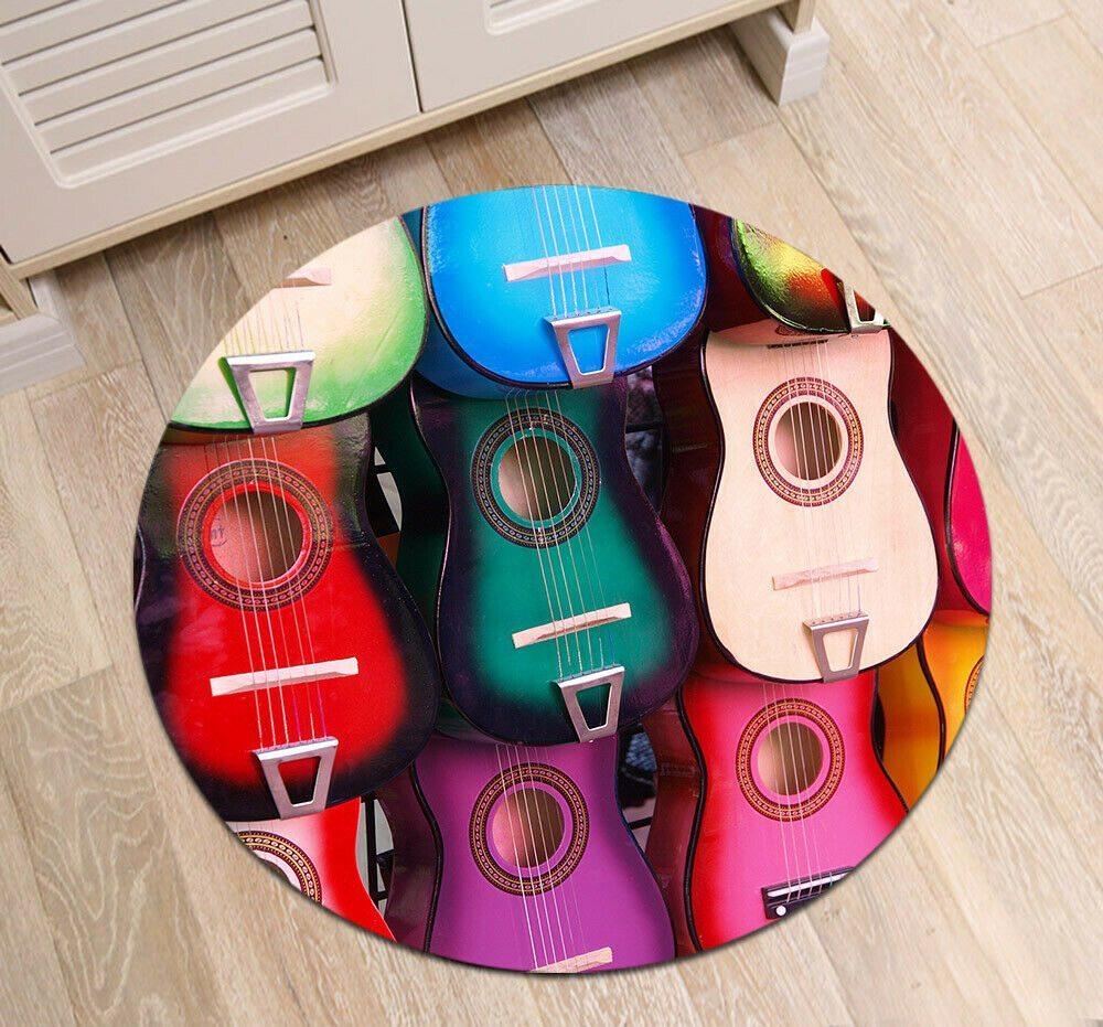 Colorful Guitar Limited Edition Round Rug