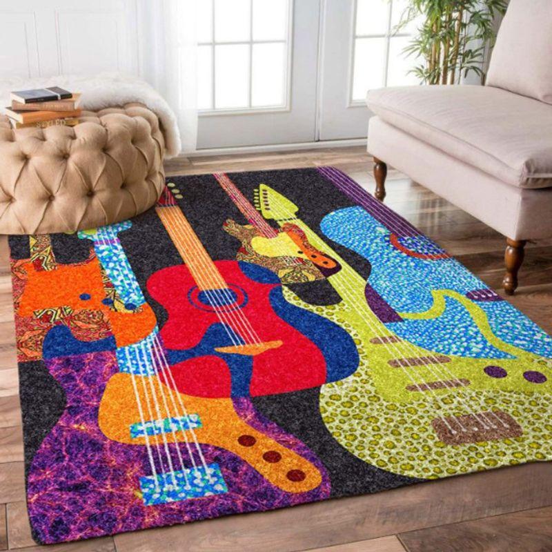 Colorful Guitar Rectangle Limited Edition Rug 5 Colorful Guitar Rectangle Limited Edition Rug