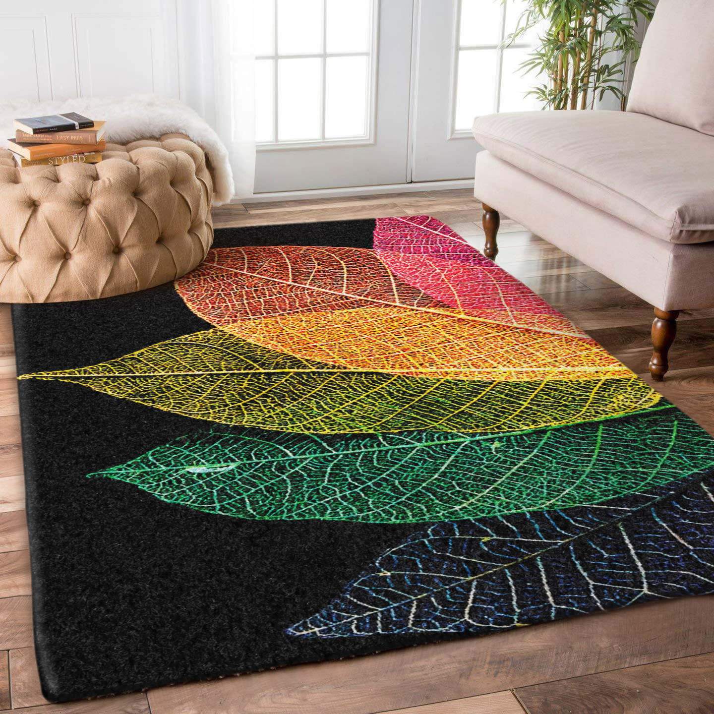 Colorful Leaf Veins Limited Edition Rug 3 Colorful Leaf Veins Limited Edition Rug