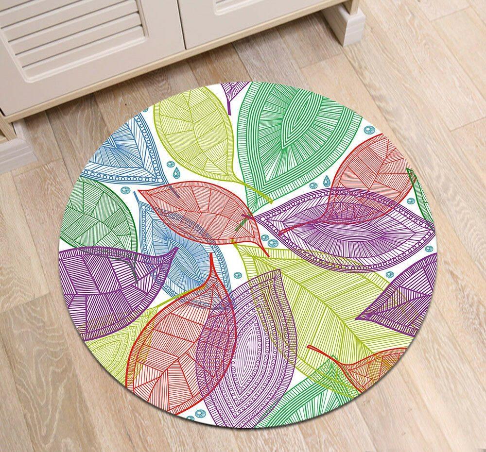 Colorful Leaves Limited Edition Round Rug