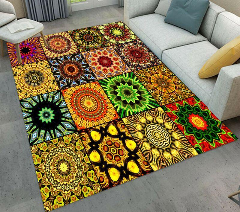 Colorful Mandala Rectangle Limited Edition Rug 3 Colorful Mandala Rectangle Limited Edition Rug