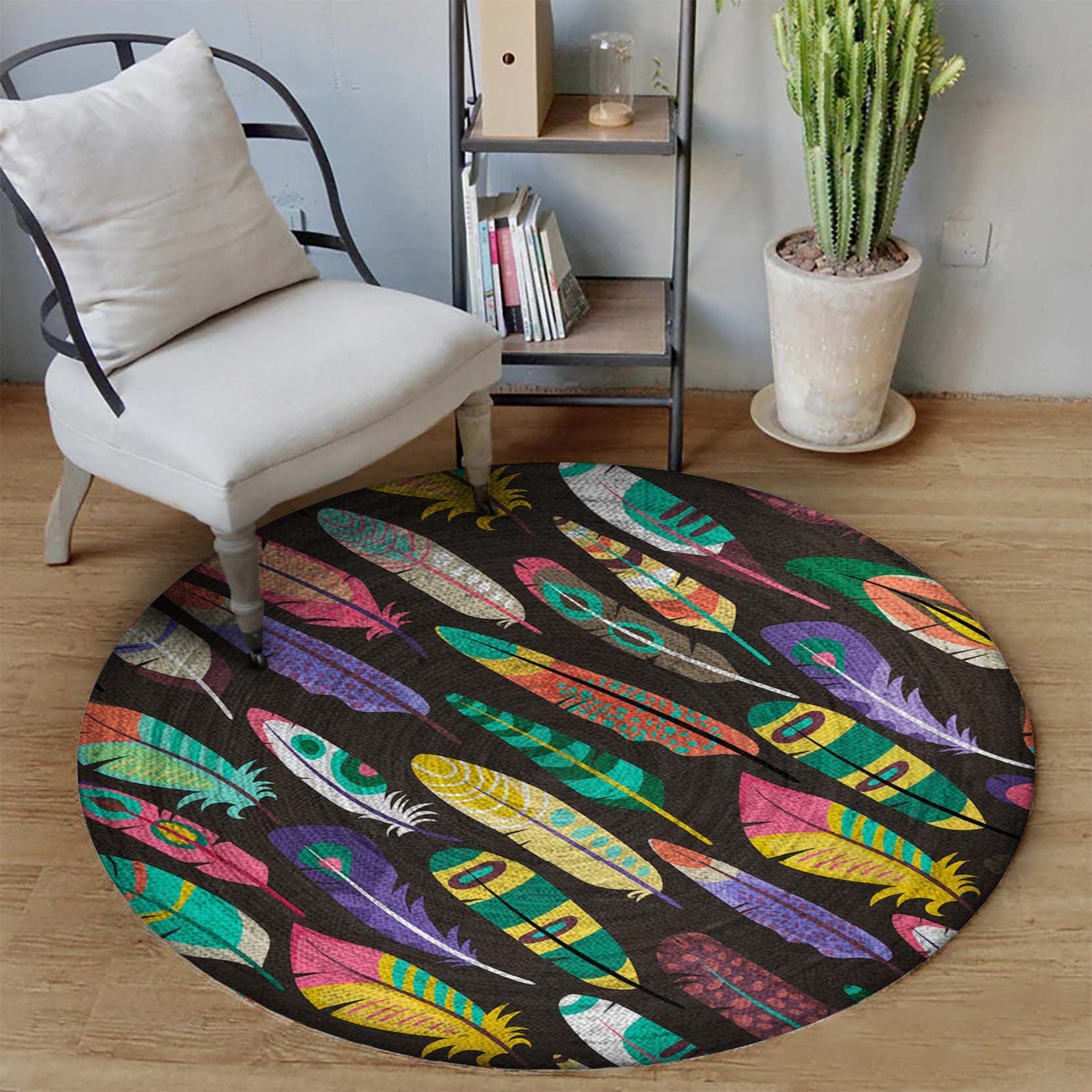 Colorful Oblique Limited Edition Round Rug 3 Colorful Oblique Limited Edition Round Rug