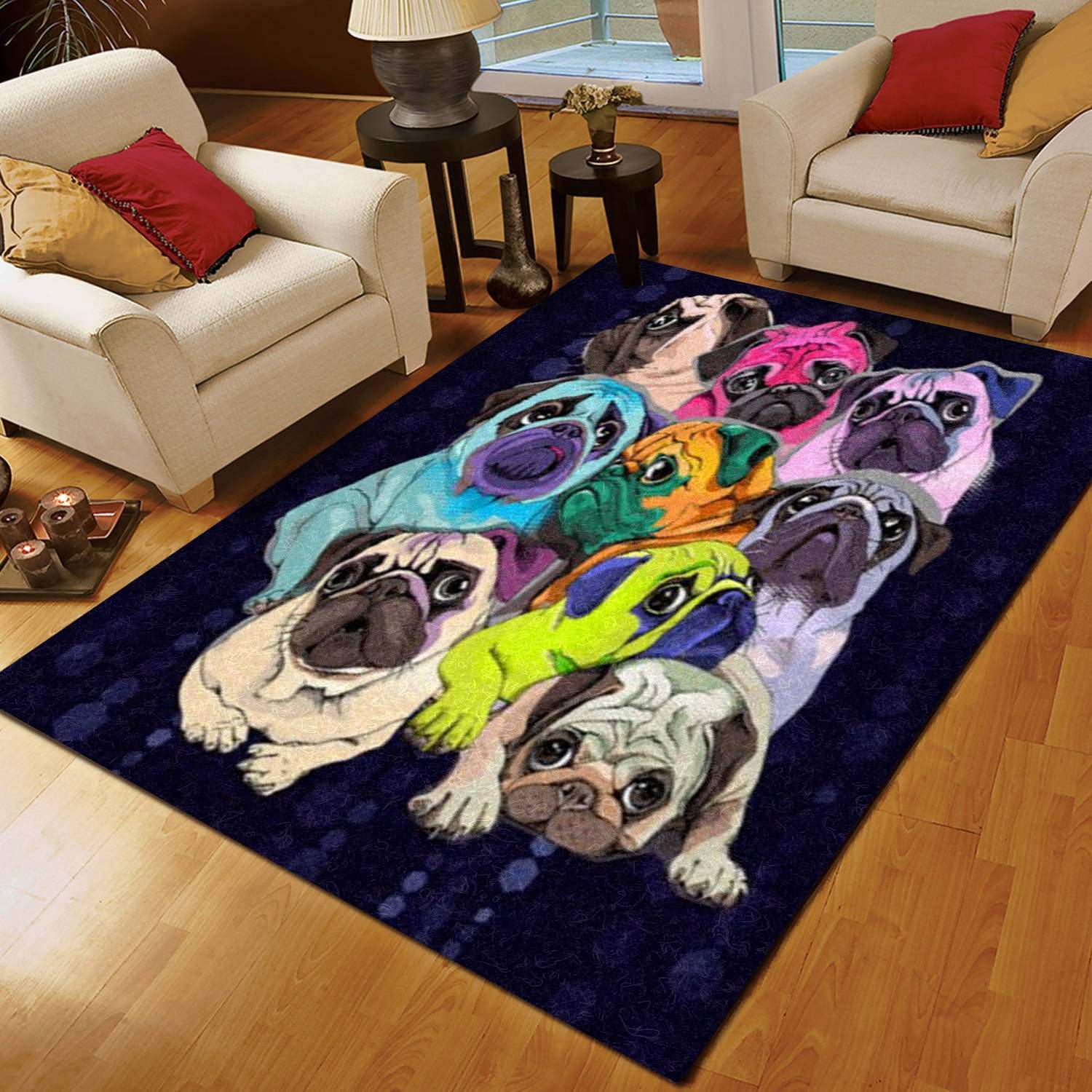 Colorful Pug Limited Edition Rug 6 Colorful Pug Limited Edition Rug