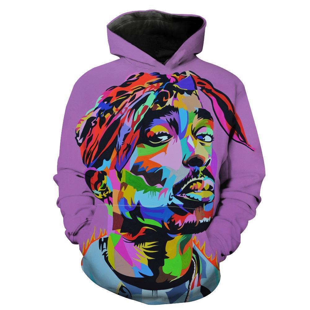 Colorful Tupac Hoodie 3D