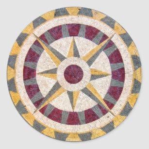 Mosaic Compass Rose Limited Edition Round Rug